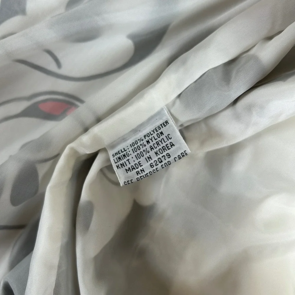 Vintage 90s Mickey & Co Bomber Jacket Mens Medium White Mickey‎ Mouse AOP Faces